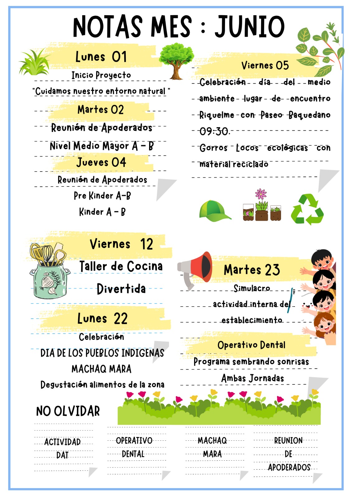 Calendario del mes